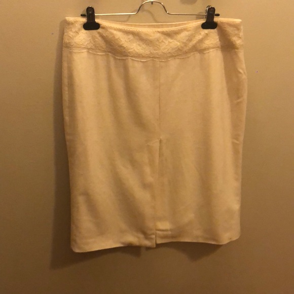 Cream wool pencil skirt - Picture 1 of 7